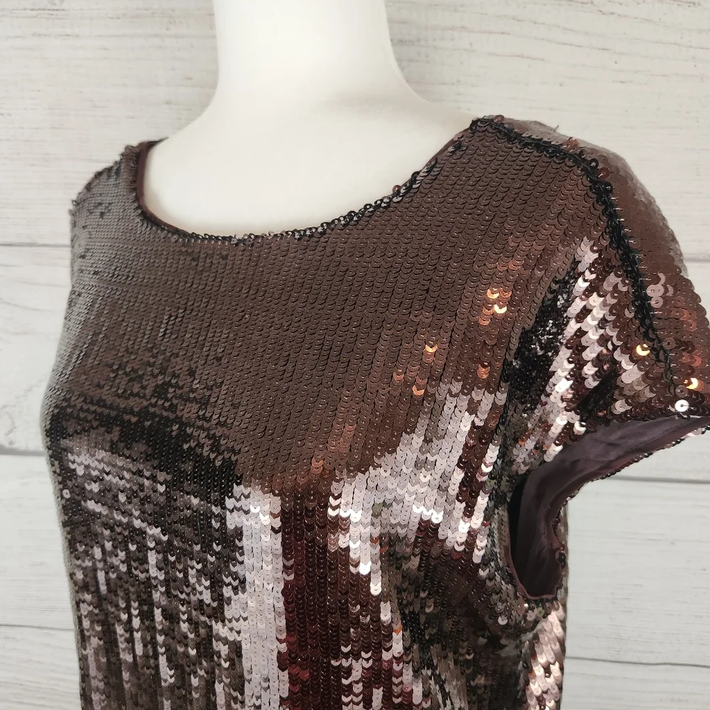 Maeve by Anthropologie Brown Kara Sequined Mini Dress - Picture 4 of 13